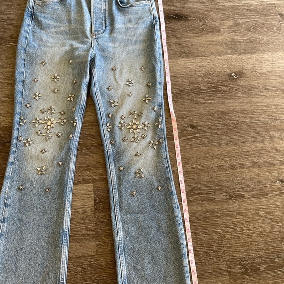 All Saints Light Blue Embellished Straight Leg Jeans - Picture 6 of 9